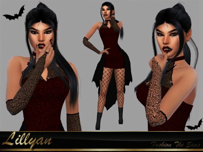 Halloween Vampire Pantyhose And Gloves By Lyllyan 2 sims 4 cc halloween vampire pantyhose and gloves by lyllyan 2