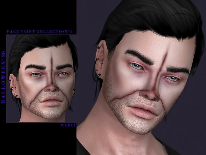 Halloween’20 Face Paint Collection 4 By Merci 1 Halloween’20 Face Paint Collection 4 By Merci Sims 4 CC
