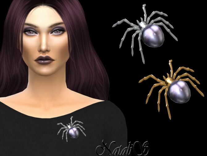 Haloween Pearl Spider Brooch By Natalis 1 Haloween Pearl Spider Brooch By Natalis Sims 4 CC