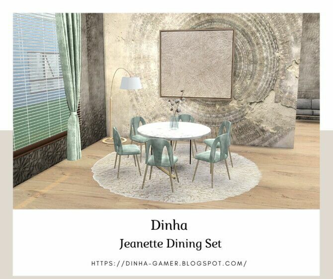Jeanette Dining SET At Dinha Gamer 1 Jeanette Dining SET At Dinha Gamer Sims 4 CC