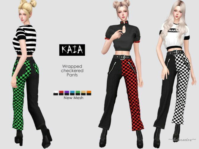 Kaia Cropped Pants By Helsoseira 1 Kaia Cropped Pants By Helsoseira Sims 4 CC
