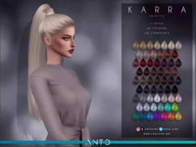 Karra Long High Ponytail Hair By Anto Sims 4 CC