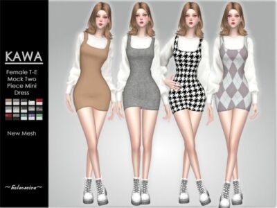 Kawa 2 Piece Mini Dress By Helsoseira Sims 4 CC
