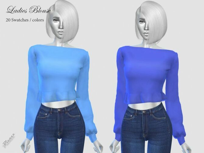 Ladies Blouse By Pizazz 1 Ladies Blouse By Pizazz Sims 4 CC