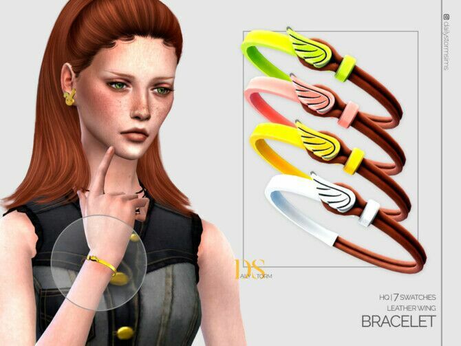 Leather Wing Bracelet By Dailystorm 1 Leather Wing Bracelet By Dailystorm Sims 4 CC