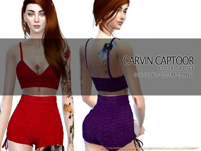 Lolita B Shorts SET By Carvin Captoor 1 Lolita B Shorts SET By Carvin Captoor Sims 4 CC