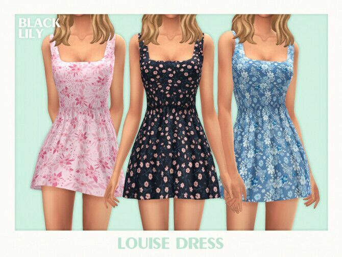 Louise Dress By Black Lily 1 Louise Dress By Black Lily Sims 4 CC