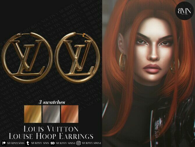 Louise Hoop Earrings At Murphy 1 Louise Hoop Earrings At Murphy Sims 4 CC