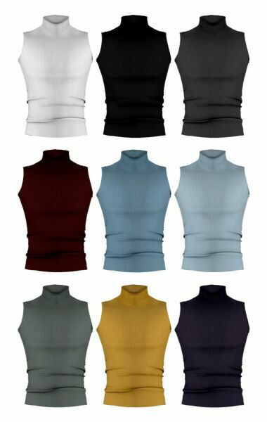 M Sleeveless Turtleneck TOP At Bedisfull – Iridescent 2 sims 4 cc m sleeveless turtleneck top at bedisfull iridescent 2