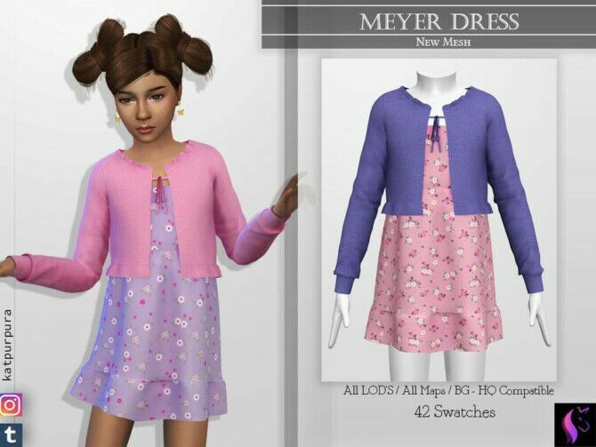 Meyer Dress By Katpurpura 1 Meyer Dress By Katpurpura Sims 4 CC