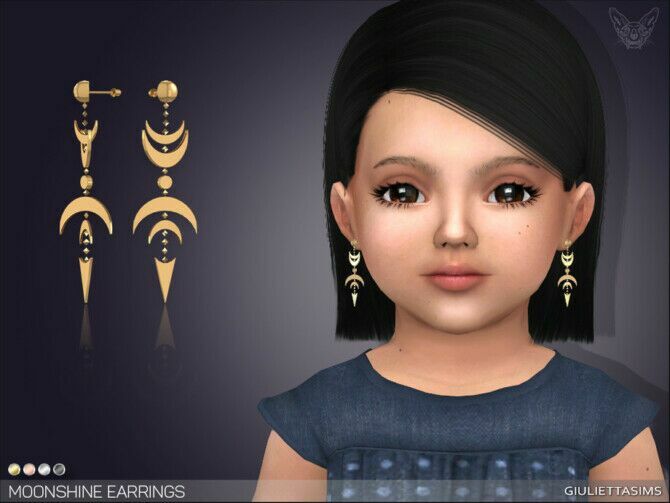 Moonshine Earrings For Toddlers By Feyona 1 Moonshine Earrings For Toddlers By Feyona Sims 4 CC