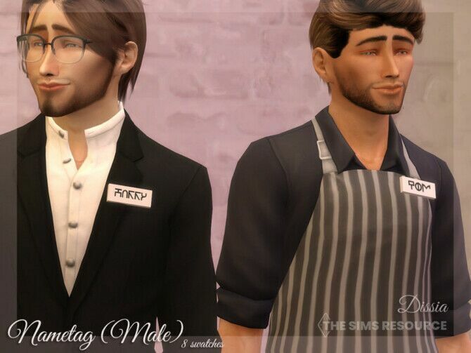 Nametag (Male) By Dissia 1 Nametag (Male) By Dissia Sims 4 CC