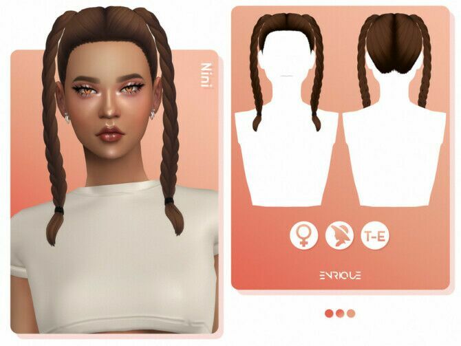 Nini Hairstyle By Enriques4 1 Nini Hairstyle By Enriques4 Sims 4 CC
