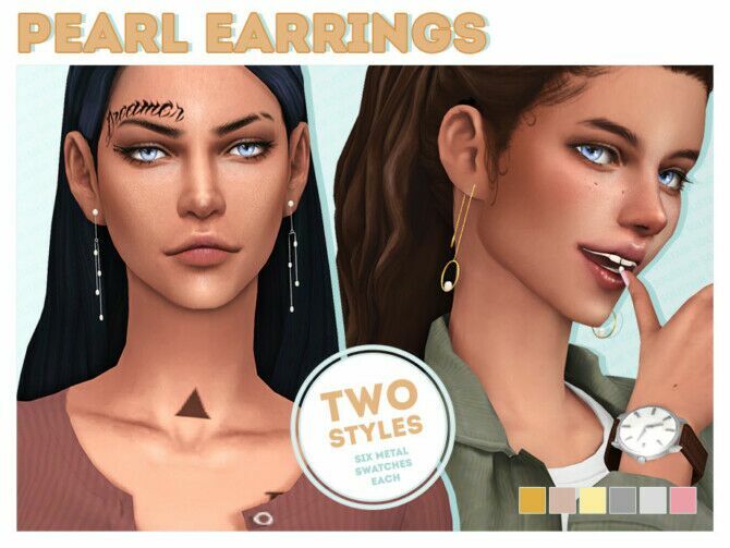 Pearl Earrings SET By Solistair 1 Pearl Earrings SET By Solistair Sims 4 CC