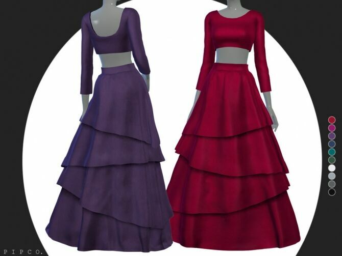 Petal Gown By Pipco 1 Petal Gown By Pipco Sims 4 CC