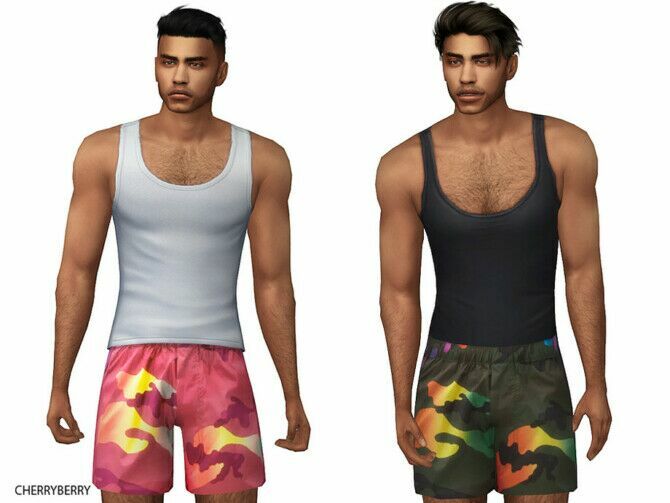 Rainbow Camouflage Shorts By Cherryberrysim 1 Rainbow Camouflage Shorts By Cherryberrysim Sims 4 CC