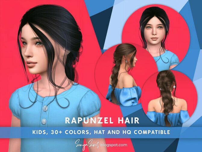 Rapunzel Hair For Kids By Sonyasimscc 1 Rapunzel Hair For Kids By Sonyasimscc Sims 4 CC