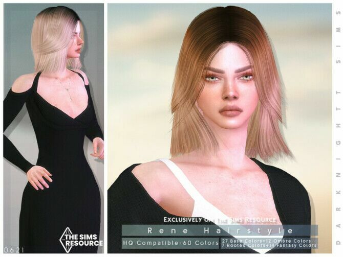 Rene Hairstyle By Darknightt 1 Rene Hairstyle By Darknightt Sims 4 CC