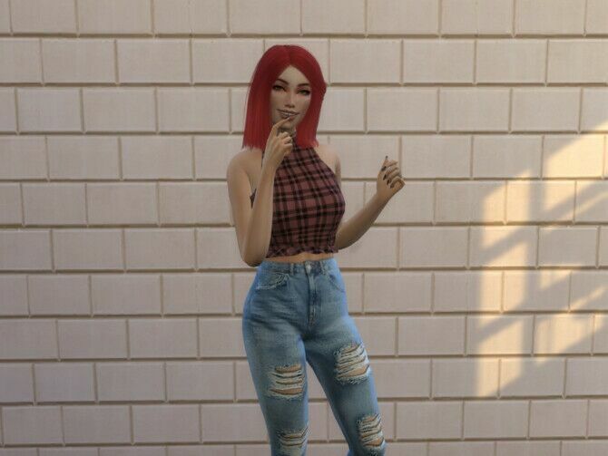 Ruffle Halter TOP By Chrimsimy 2 sims 4 cc ruffle halter top by chrimsimy 3