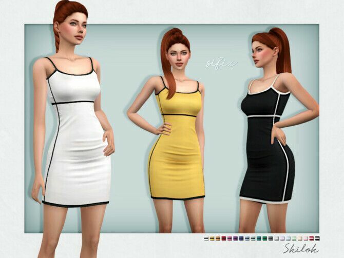 Shiloh Dress By Sifix 1 Shiloh Dress By Sifix Sims 4 CC