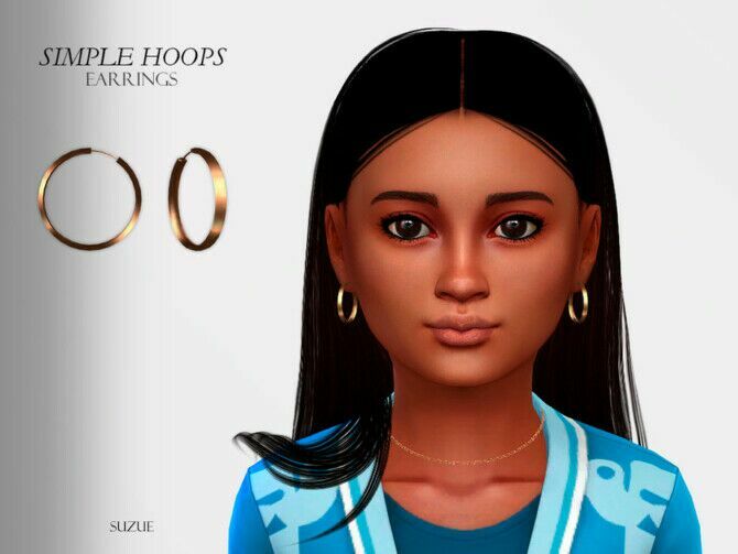 Simple Hoops Earrings Child By Suzue 1 Simple Hoops Earrings Child By Suzue Sims 4 CC