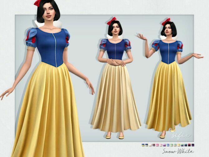 Snow White Dress By Sifix 1 Snow White Dress By Sifix Sims 4 CC