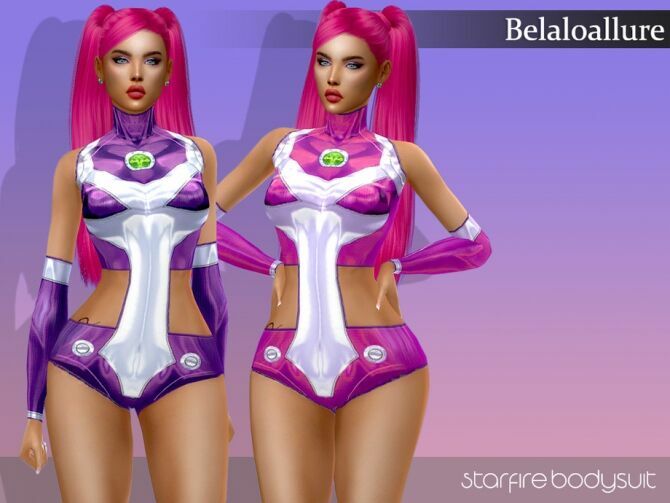 Starfire Inspired Bodysuit By Belal1997 1 Starfire Inspired Bodysuit By Belal1997 Sims 4 CC