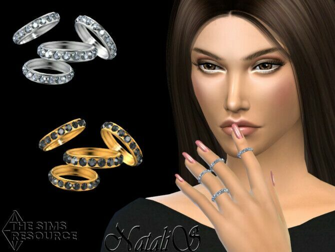Tiny Diamond Rings SET By Natalis 1 Tiny Diamond Rings SET By Natalis Sims 4 CC