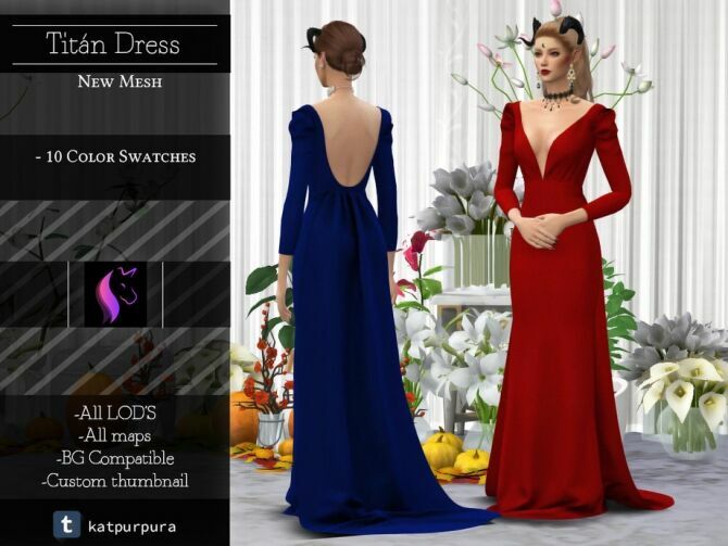 Titan Dress By Katpurpura 1 Titan Dress By Katpurpura Sims 4 CC