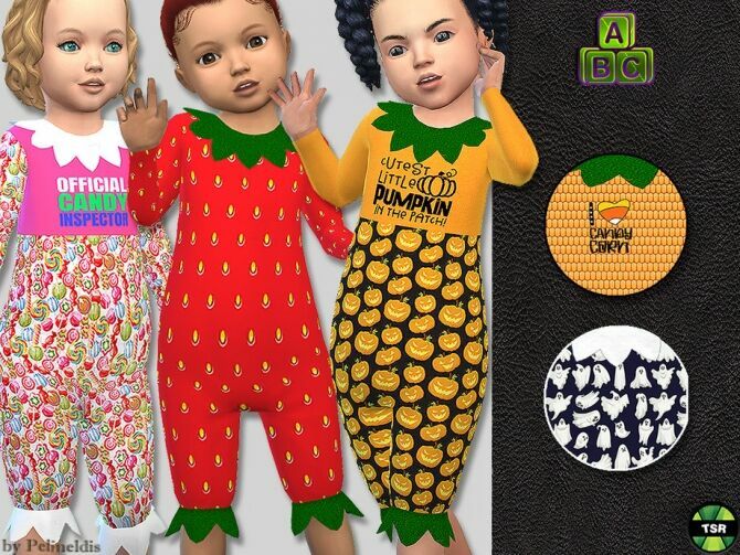 Toddler Halloween Jumpsuit By Pelineldis 1 Toddler Halloween Jumpsuit By Pelineldis Sims 4 CC