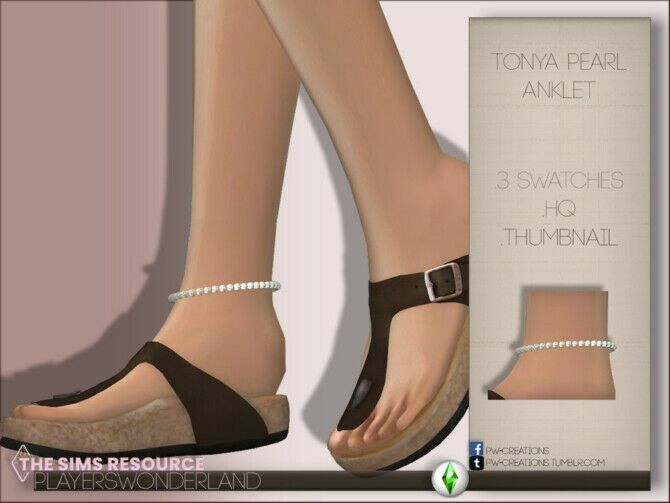 Tonya Pearl Anklet By Playerswonderland 1 Tonya Pearl Anklet By Playerswonderland Sims 4 CC