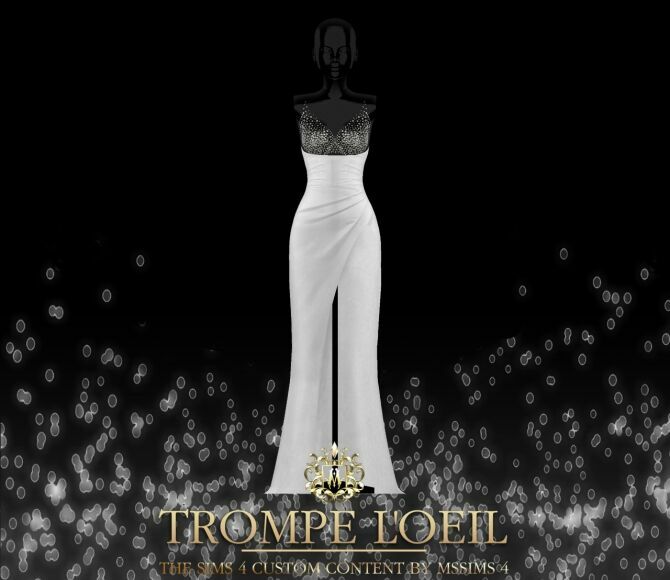 Trompe L’oeil Gown (P) At Mssims 1 Trompe L’oeil Gown (P) At Mssims Sims 4 CC