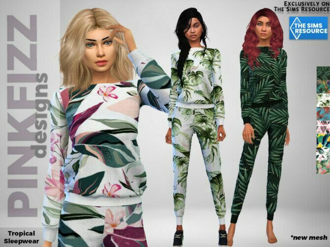 Tropical Sleepwear By Pinkfizzzzz 1 Tropical Sleepwear By Pinkfizzzzz Sims 4 CC