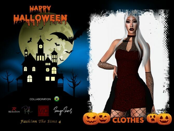 Vampire Halloween VI Outfit By VIY Sims 1 Vampire Halloween VI Outfit By VIY Sims Sims 4 CC