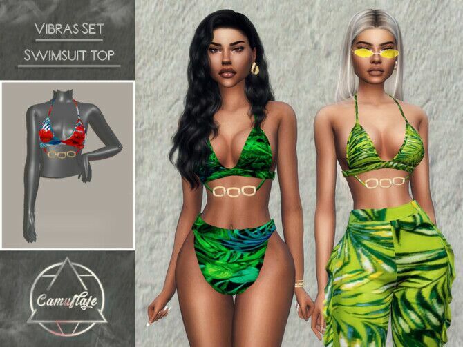 Vibras SET Swimsuit TOP By Camuflaje 1 Vibras SET Swimsuit TOP By Camuflaje Sims 4 CC