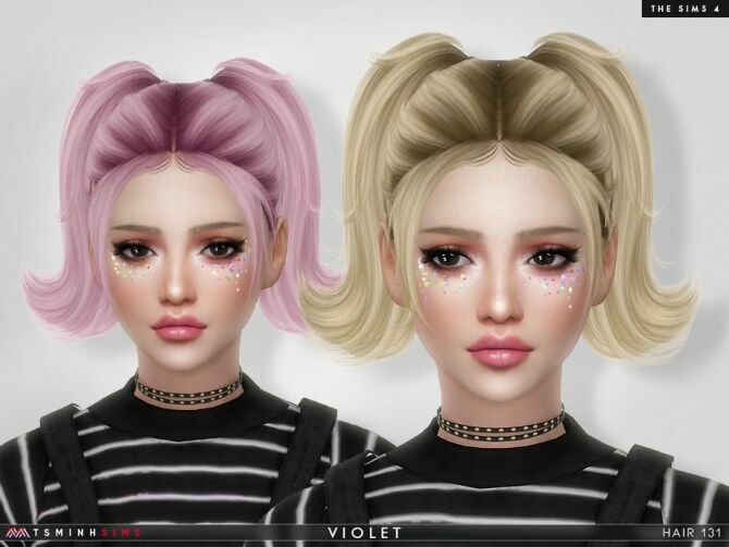 Violet Hair 131 By Tsminhsims 1 Violet Hair 131 By Tsminhsims Sims 4 CC