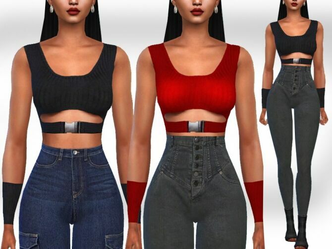 Wrist Band Detail Style Tops By Saliwa 1 Wrist Band Detail Style Tops By Saliwa Sims 4 CC