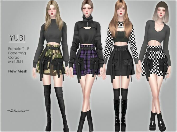 Yubi Paperbag Mini Skirt By Helsoseira 1 Yubi Paperbag Mini Skirt By Helsoseira Sims 4 CC