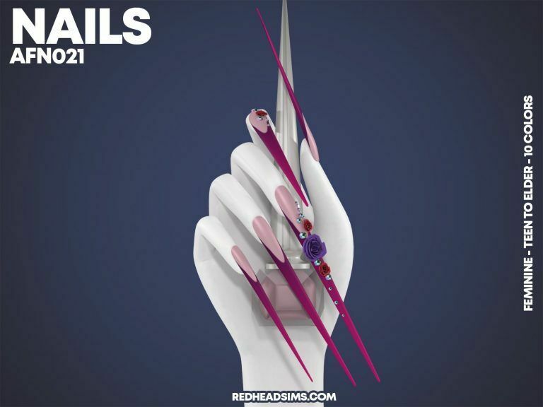 AF Nails N021 At Redheadsims 1 AF Nails N021 At Redheadsims Sims 4 CC
