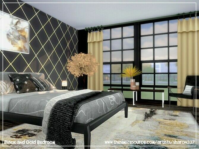 Black And Gold Bedroom By Sharon337 3 sims 4 cc black and gold bedroom by sharon337 4