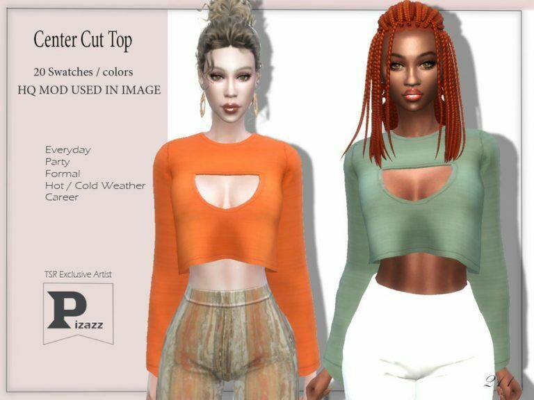 Center CUT TOP By Pizazz 1 Center CUT TOP By Pizazz Sims 4 CC