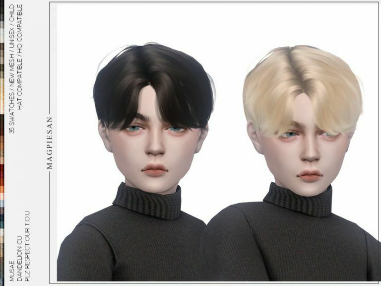 Dandelion Hair For Child By Magpiesan 1 Dandelion Hair For Child By Magpiesan Sims 4 CC