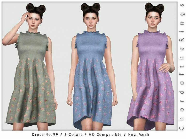 Dress NO.99 By Chordoftherings 1 Dress NO.99 By Chordoftherings Sims 4 CC