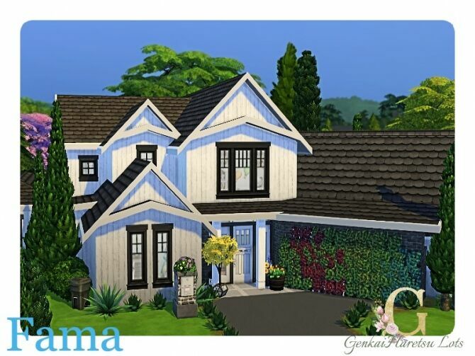 Fama White Modern Farmhouse By Genkaiharetsu 1 Fama White Modern Farmhouse By Genkaiharetsu Sims 4 CC