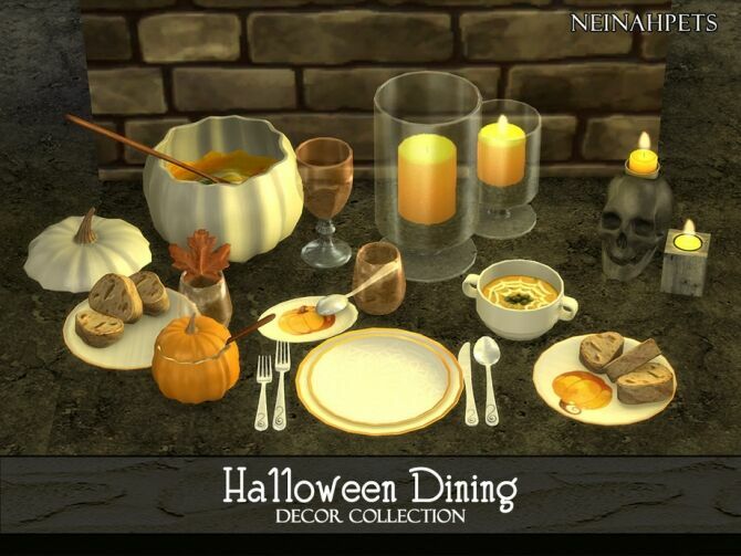 Halloween Dining Decor By Neinahpets 1 Halloween Dining Decor By Neinahpets Sims 4 CC