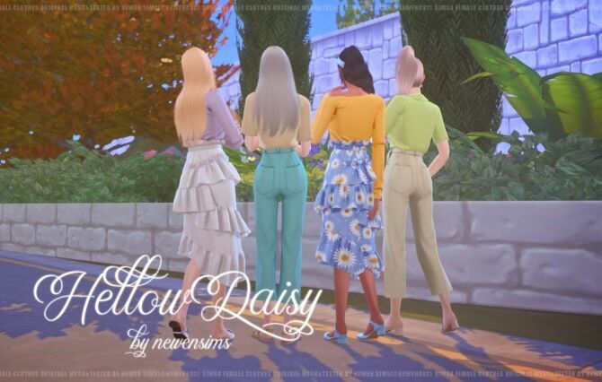 Hellow Daisy Clothes SET At Newen 3 sims 4 cc hellow daisy clothes set at newen 4