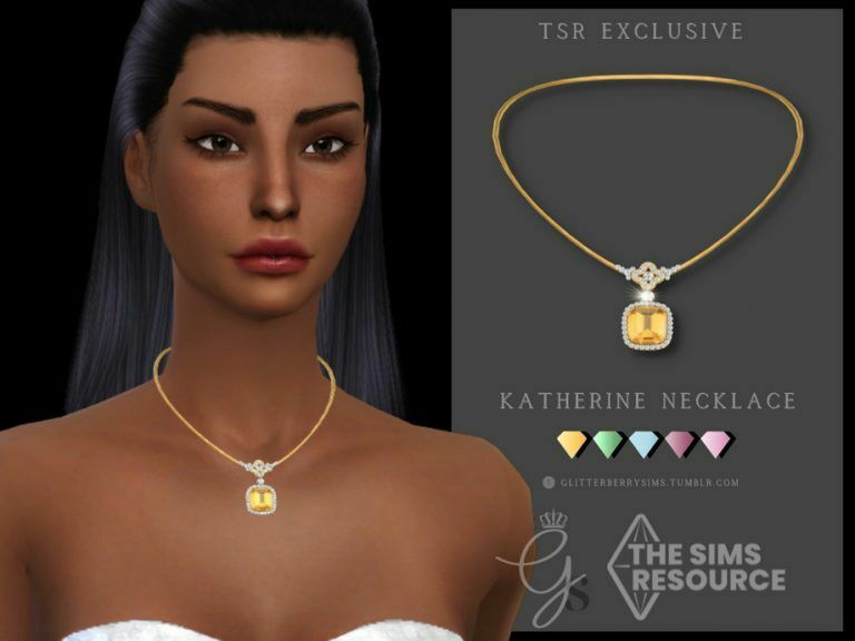 Katherine Necklace By Glitterberryfly 1 Katherine Necklace By Glitterberryfly Sims 4 CC