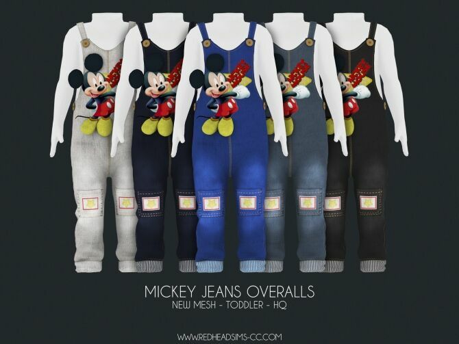 Mickey Jeans Overalls At Redheadsims 1 Mickey Jeans Overalls At Redheadsims Sims 4 CC
