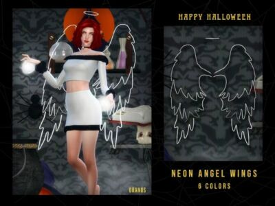 Neon Angel Wings By Oranostr Sims 4 CC