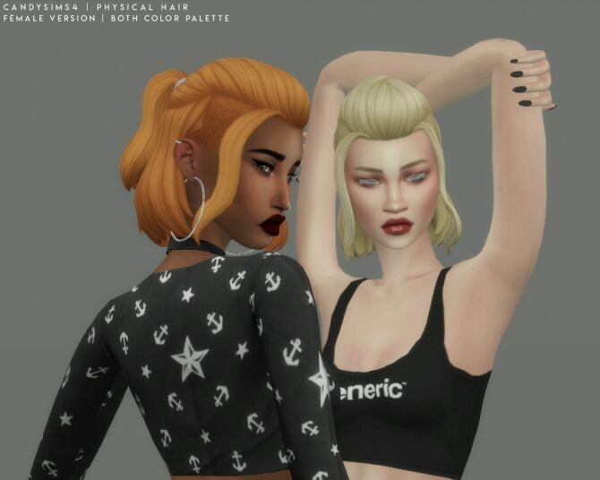 Physical Hair + TIE Recolor ACC At Candy Sims 4 2 sims 4 cc physical hair tie recolor acc at candy sims 4 2